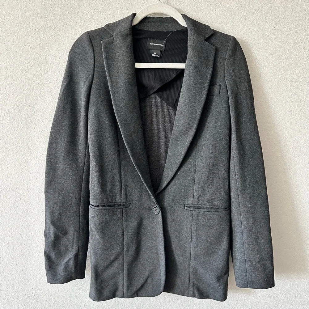 club monaco mixed media wool blend blazer